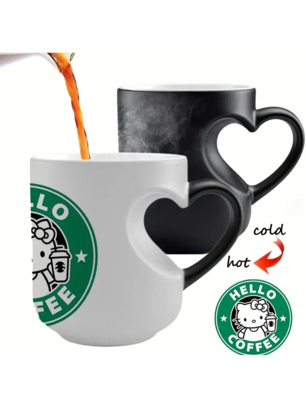 Hello Kitty Color Changing Cup Heat Magic Ceramic Coffee Mug 11oz Christmas Gift